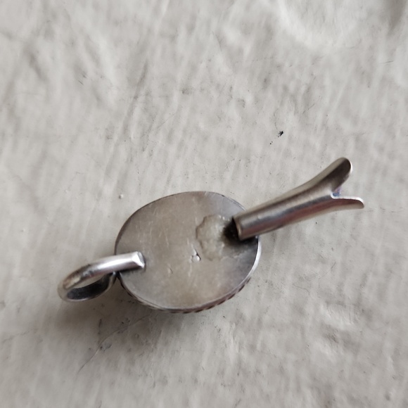 NWOT Native American Navajo Turquoise & Sterling Squash Blossom Pendant 🩵🎁❤️ - Picture 4 of 10